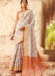 Off White Handloom Silk Casual Saree Kalash 92009 By Rajtex