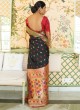 Black Pure Paithani Silk Designer Saree KASTURI SILK 95003 By Rajtex