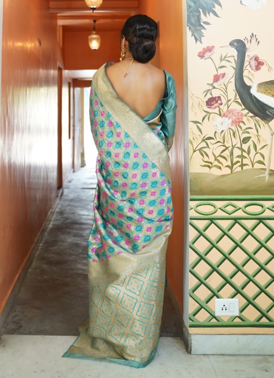 Green Handloom Silk Party Wear Saree KUSHAA SILK 97001 By Rajtex