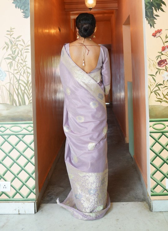 Lavender Handloom Silk Party Wear Saree KUSHAA SILK 97004 By Rajtex