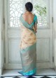 Beige Pure Linen Silk Designer Saree KANVAS LINEN 99003 By Rajtex