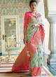 Green Pure Linen Silk Designer Saree KANVAS LINEN 99005 By Rajtex