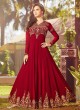 Maroon Georgette Wedding Wear Abaya Style Anarkali Raazi Vol 8 20025 By Rama Fashions SC/013971
