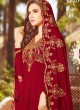 Maroon Georgette Wedding Wear Abaya Style Anarkali Raazi Vol 8 20025 By Rama Fashions SC/013971