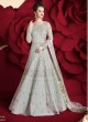 Off White Net Wedding Wear Floor Length Anarkali Raazi Aroos The Bride 10013 By Rama Fashions SC/010843
