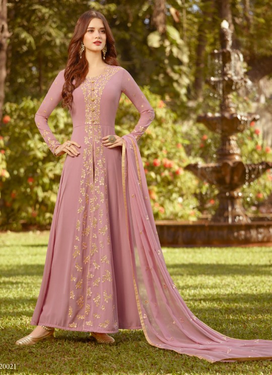 Pink Georgette Wedding Wear Abaya Style Anarkali Raazi Vol 7 20021 By Rama Fashions SC/013470