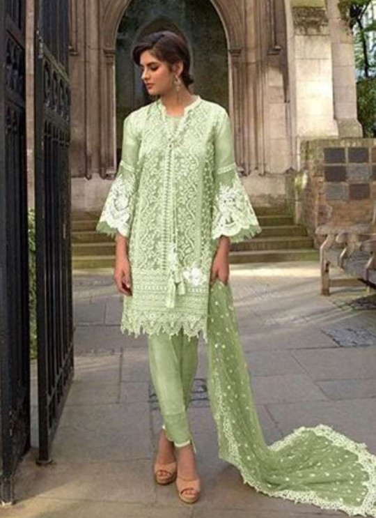 Pista Green Net Party Wear Pakistani Suit SC/016471