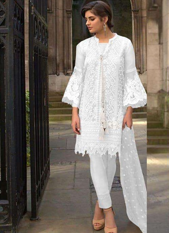 White Net Party Wear Pakistani Suit SC/016637