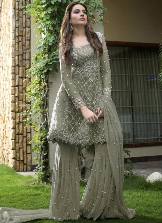 Mehandi Green Net Designer Pakistani Suit SC/012703