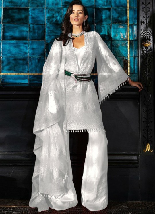 White Net Party Wear Pakistani Suit SC/017129