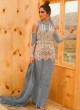 Net Grey Pakistani Suit For Mehandi Ceremony SC/017176