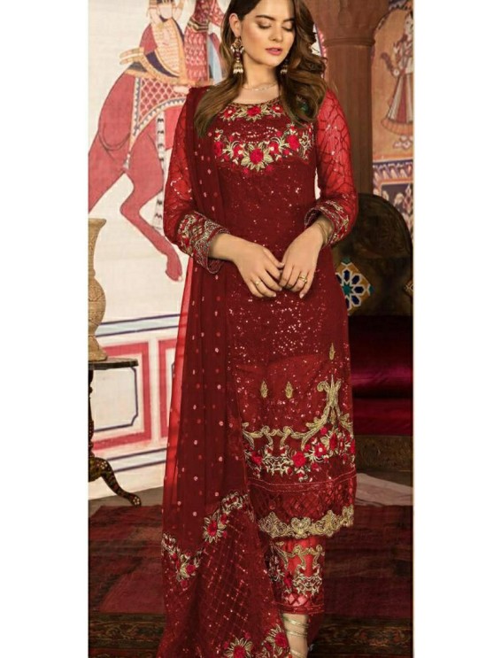 Maroon Georgette Festival Wear Pakistani Suit SC/017366