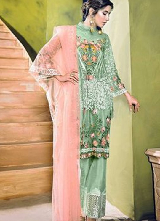 Green Net Designer Pakistani Suit SC/014086