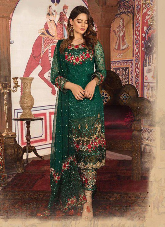 Green Georgette Wedding Wear Pakistani Suit SC/16274