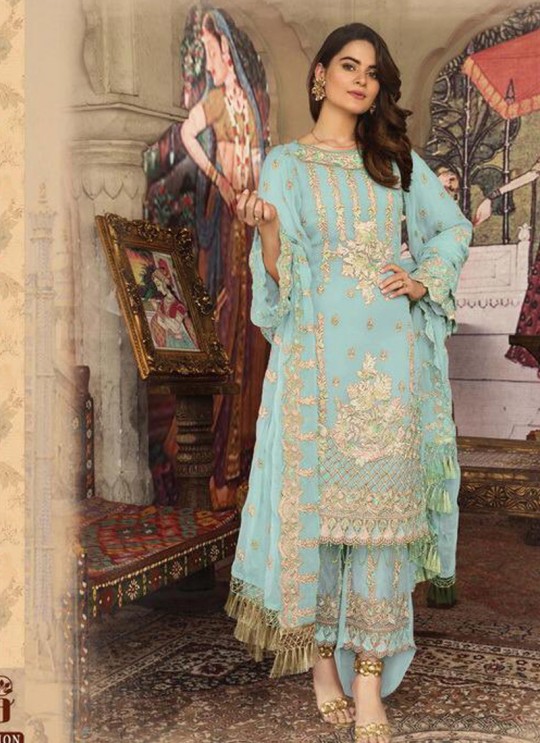 Turquoise Georgette Wedding Wear Pakistani Suit SC/016135