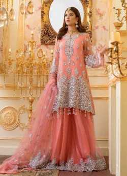 Orange Georgette Wedding Wear Pakistani Suit SC/017212