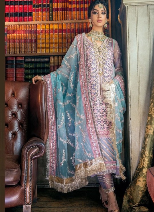 Purple Net Pakistani Suit SC/017206