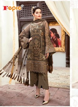 Coffee Georgette Party Wear Pakistani Suit SC/015798