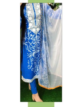 Blue Lawn Cotton Festival Wear Pakistani Suit SC/017290