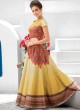 Yellow Silk Wedding Wear 2 in 1 A-Line Lehenga & Gown  A-Line Lehenga Signature Collection Season 1 VL103B By Vastreeni