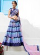 Blue Silk Wedding Wear 2 in 1 A-Line Lehenga & Gown A-Line Lehenga Signature Collection Season 1 VL106D By Vastreeni