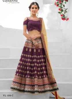 Brown Silk Wedding Wear 2 in 1 A-Line Lehenga & Gown  A-Line Lehenga Signature Collection Season 1 VL108C By Vastreeni