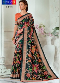 Saptangi 1401 to 1414 Series By Saptrangi Digital Print Festival Wear Tussar Silk Sarees Wholesale