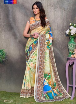 Orange Tussar Silk Party & Festival Wear Digital Printed Sarees Signature Saree Collection-2 T-1502 By Saptrangi