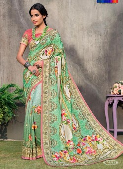 Pink Tussar Silk Party & Festival Wear Digital Printed Sarees Signature Saree Collection-2 T-1512 By Saptrangi