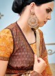 Orange Banarsi Silk Party & Festival Wear Digital Printed Sarees Style Sutra 1601 Series T-1611 By Saptrangi
