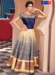Blue Silk Wedding & Party Wear 2 in 1 Lehenga Gown 201 Series SL-203 By Saptrangi