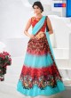 Red Silk Wedding & Party Wear 2 in 1 Lehenga Gown 201 Series SL-204 By Saptrangi