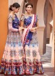 Blue Silk Wedding & Party Wear 2 in 1 Lehenga Gown 201 Series SL-207 By Saptrangi