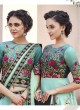 Blue Satin Silk Wedding & Party Wear 2 in 1 Lehenga Gown  Signature collection-4 SL-406 By Saptrangi