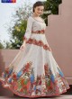 Cream Satin Silk Wedding & Party Wear 2 in 1 Lehenga Gown  Signature collection-4 SL-407 By Saptrangi