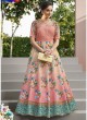 Pink Satin Silk Wedding & Party Wear 2 in 1 Lehenga Gown  Signature collection-4 SL-408 By Saptrangi