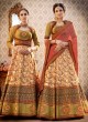 Beige Banarsi Silk Wedding & Party Wear 2 in 1 Lehenga Gown  Rangraas Vintage Collection SL-501 By Saptrangi