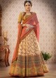 Beige Banarsi Silk Wedding & Party Wear 2 in 1 Lehenga Gown  Rangraas Vintage Collection SL-501 By Saptrangi