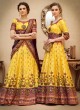Yellow Banarsi Silk Wedding & Party Wear 2 in 1 Lehenga Gown  Rangraas Vintage Collection SL-505 By Saptrangi
