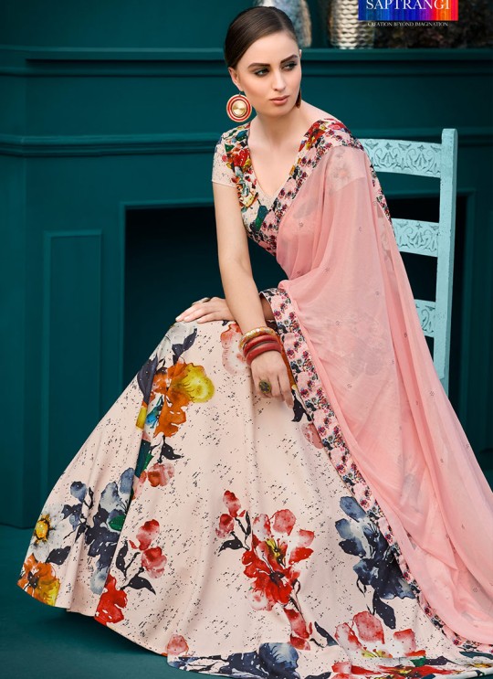 Pink Silk Wedding & Party Wear 2 in 1 Lehenga Gown  Florance Iconic Collection SL-606 By Saptrangi