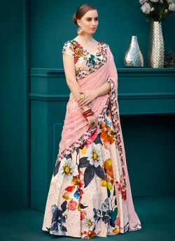 Pink Silk Wedding & Party Wear 2 in 1 Lehenga Gown  Florance Iconic Collection SL-606 By Saptrangi