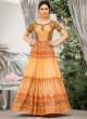 Orange Banarsi Silk Wedding & Party Wear 2 in 1 Lehenga Gown Rangrass vintage collection Season-7 SL-703 By Saptrangi