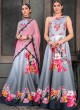 Grey Silk Wedding & Party Wear 2 in 1 Lehenga Gown Signature Collection Season-8 SL-803B By Saptrangi
