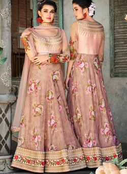 Pink Organza Silk 2 in 1 Lehenga Gown For Wedding Ceremony Couture Classics 905 By Saptrangi Sarees SC/CC905