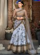 Beige Organza Silk 2 in 1 Lehenga Gown For Wedding Ceremony Couture Classics 906 By Saptrangi Sarees SC/CC906