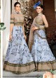 Beige Organza Silk 2 in 1 Lehenga Gown For Wedding Ceremony Couture Classics 906 By Saptrangi Sarees SC/CC906