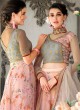 Grey Organza Silk 2 in 1 Lehenga Gown For Wedding Ceremony Couture Classics 907 By Saptrangi Sarees SC/CC907