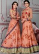 Peach Modal Silk 2 in 1 Lehenga Gown Ring Ceremony Rose Collection 1007 By Saptrangi Sarees SC/SRC1007