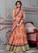 Peach Modal Silk 2 in 1 Lehenga Gown Ring Ceremony Rose Collection 1007 By Saptrangi Sarees SC/SRC1007
