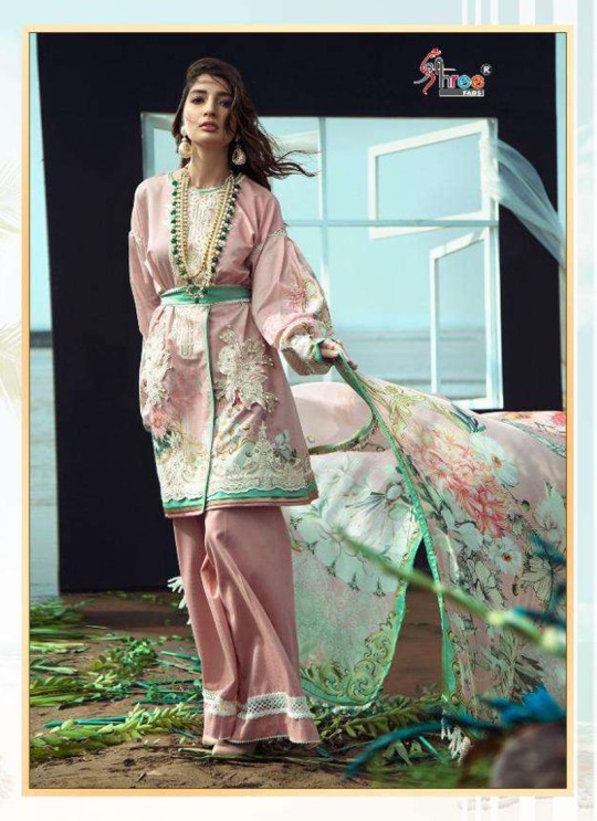 Firdous Vol 8 Chiffon By Shree Fab 1240 Peach Party Wear Pakistani Shalvar Kameez SC/018099